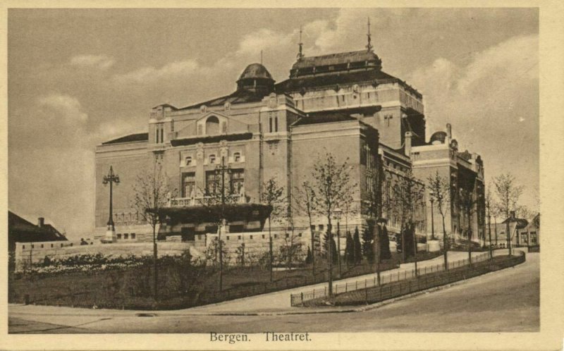 norway norge, BERGEN, Theateret Theater (1920s) Postcard