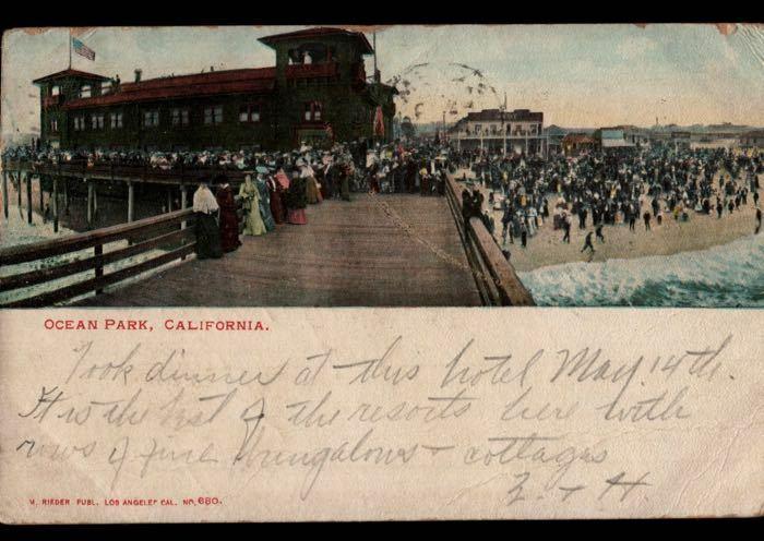 Los Angeles CA Ocean Park California to Salem OR Hurst M. Rieder Postcard B05