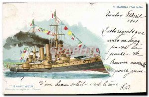 Postcard Old Boat R Marina Italiana Saint Bon