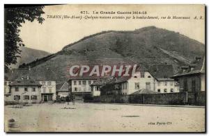 Old Postcard The Great War Thann few houses affected by the bombing Street Ma...