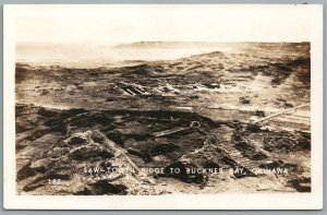 JAPAN OKINAWA SAW-TOOTH RIDGE TO BUCKNER BAY VINTAGE REAL PHOTO POSTCARD RPPC