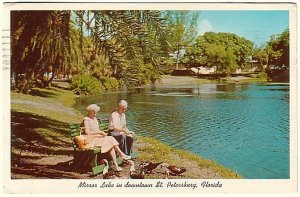 Mirror Lake, St. Petersburg, Florida, Vintage 1963 Postcard, Peace Slogan Cancel