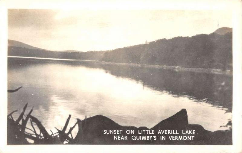 Little Averill Lake Vermont Quimbys Sunset Real Photo Antique Postcard K95320