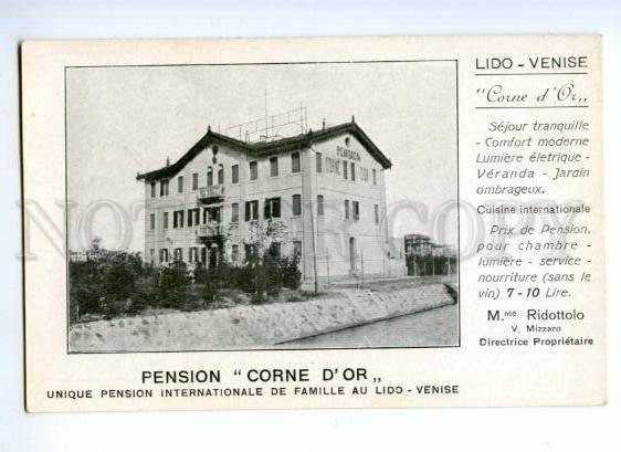 173602 ITALY VENISE LIDO PENSION Corne d'or advertising old