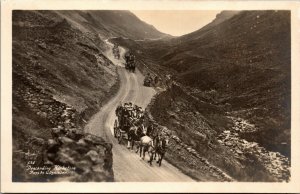 Vtg England Descending Kirkstone Pass to Ullswater Horse & Wagon RPPC Postcard