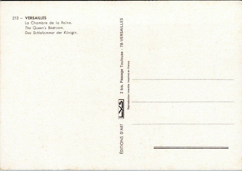 postcard Paris - Versailles - The Queen's Bedroom  