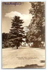 c1930's Blanchard Hall Looking West Wheaton College IL RPPC Photo Postcard