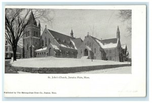 c1905 St. John Church Jamaica Plain, Massachusetts MA Antique Postcard 