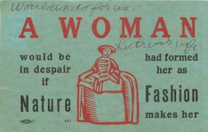 Postcard 1912 Arts & Crafts woman in despair fashion saying 23-10886