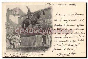 Postcard Old School Sain Cyr statue of Marceau
