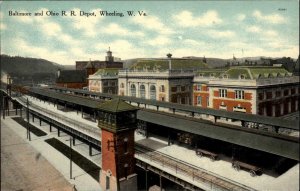 Wheeling West Virginia WV Train Station Depot c1910s Postcard