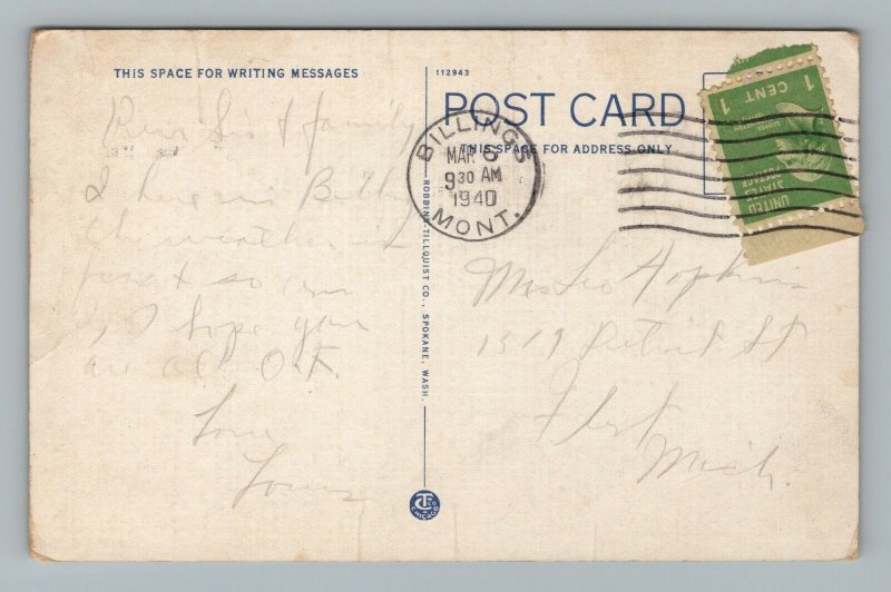 1940 Out Where the West Begins Poem Vintage Postcard