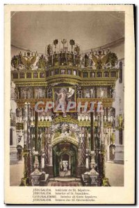 Old Postcard Jerusalem Interior of St Sepulcher Israel