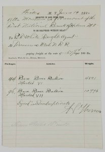 Alta Montana Mine Correspondence First Ntl Bank Helena 1880 Billhead Bullion 1HA