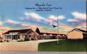 Magnolia Court Motel, Magnolia AR Vintage Postcard L53