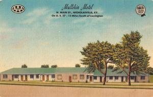 Nicholasville Kentucky Mullikin Motel Linen Antique Postcard J59161