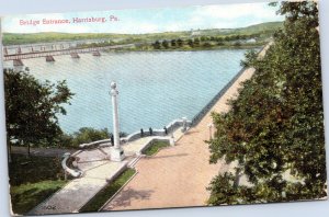 postcard  Bridge Entrance, Harrisburg, Pa.