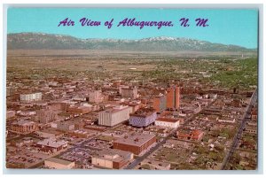 c1950 Air View Of Albuquerque Down Town classic Cars Buildings House NM Postcard 