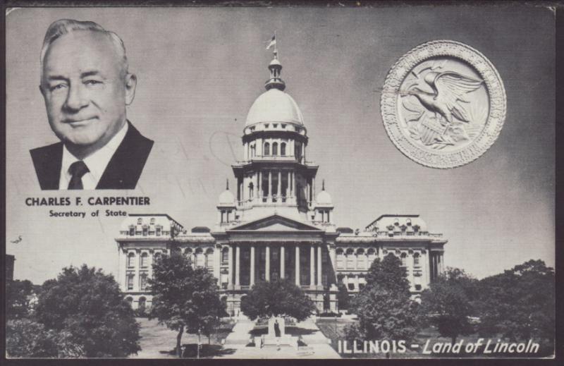 Charles F Carpenter,Secretary of State,IL Postcard