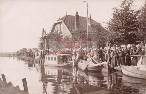 Netherlands, Edam, RPPC, Nierop Barges at Dock, J. Siewers Photo