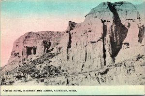 Castle Rock Montana Badlands Glendive Montana Postcard B1 Colorized DB UNP