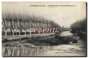 Old Postcard Entraigues The gendarmerie and the bridge of the railway