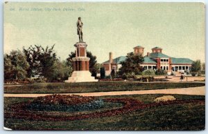Postcard - Burns Statue, City Park - Denver, Colorado