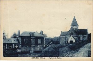 CPA heilles town hall and church (1208217) 