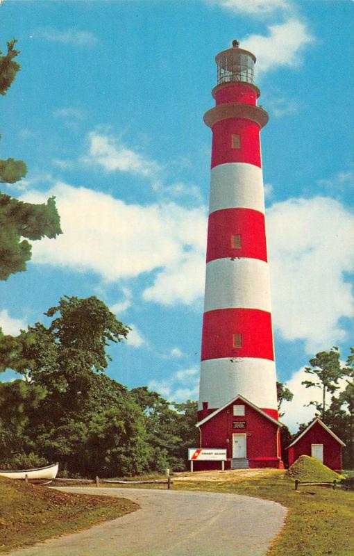 Assateague Island Virginia birds eye view Lighthouse vintage pc ZA440638