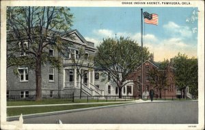 Pawhuska Oklahoma OK Osage Indian Agency Street Scene 1930s-50s Postcard