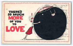 c1930's Valentine Woman There's So Much More Of You To Love Vintage Postcard