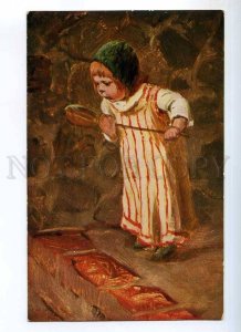 234796 RURAL GIRL as Young Cook by KAULBACH vintage color PC  