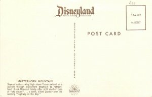 Disneyland, 01110507, Matterhorn Mountain, Magic Kingdom  Old Postcard