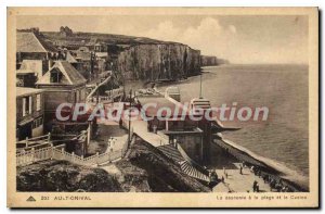 Old Postcard Ault Onival The descent to the beach and Casino