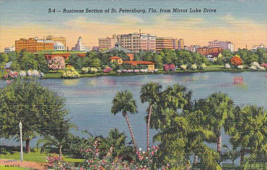 Business Section From Mirror Lake St Petersburg Florida Curteich