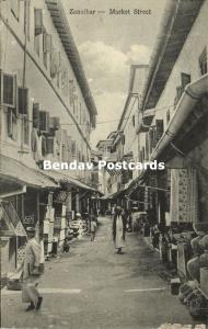 tanzania, ZANZIBAR, Market Street (1910s)