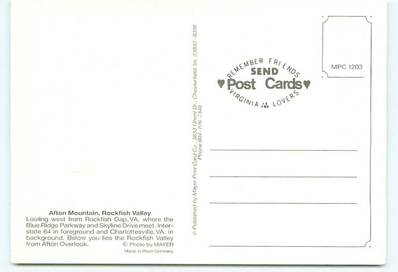 Afton Mountain Rockfish Valley Charlottesville Virginia