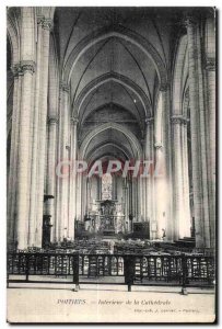 Old Postcard Poitiers Interior of the Cathedral