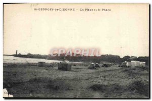 Old Postcard Saint Georges De Didonne The Beach and the Lighthouse