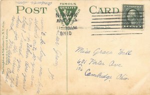 Newark Ohio 1914 Postcard Black Hand Cliff