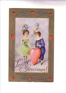 Clown Children, Love Greetings, Used 1911, Cooper Maine