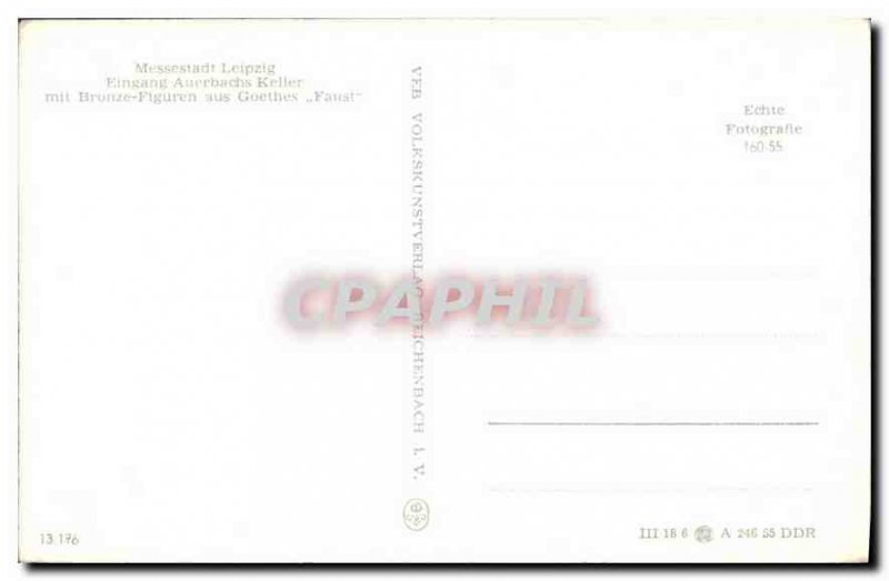 Postcard Old Messestadt Leipzig Eingang Auerbachts Keller mit Figuren aus Bro...
