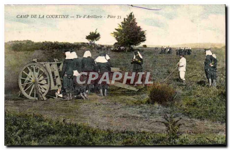 Camp of Courtine - Shooting d & # 39artillerie - militaria - Old Postcard