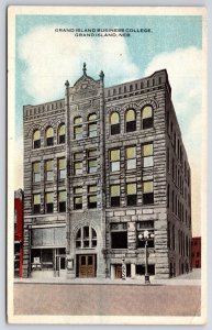 Grand Island Business College Nebraska Main Road And High-Rise Building Postcard