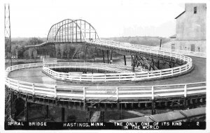 Spiral Bridge Hastings Minnesota 1950s RPPC Real Photo postcard