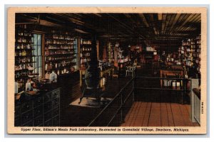 Edison's Laboratory Greenfield Village Dearborn Michigan UNP Linen Postcard W20