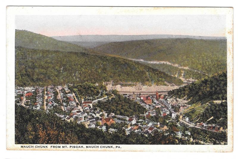 PA Mauch Chunk From Mt Pisgah Birds Eye View Vintage Toshs Dept Store Postcard