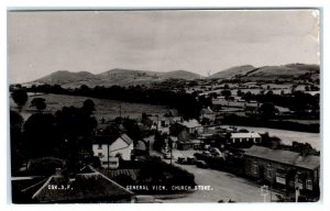 RPPC CHURCH STOKE, Wales, United Kingdom ~ View of VILLAGE c1950s Cars Postcard