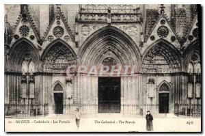 Old Postcard Bayeux Cathedral Portals