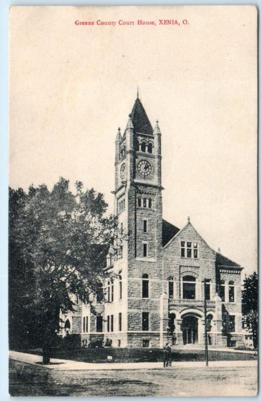 XENIA, Ohio  OH    Greene County COURT HOUSE  ca 1910s  Postcard